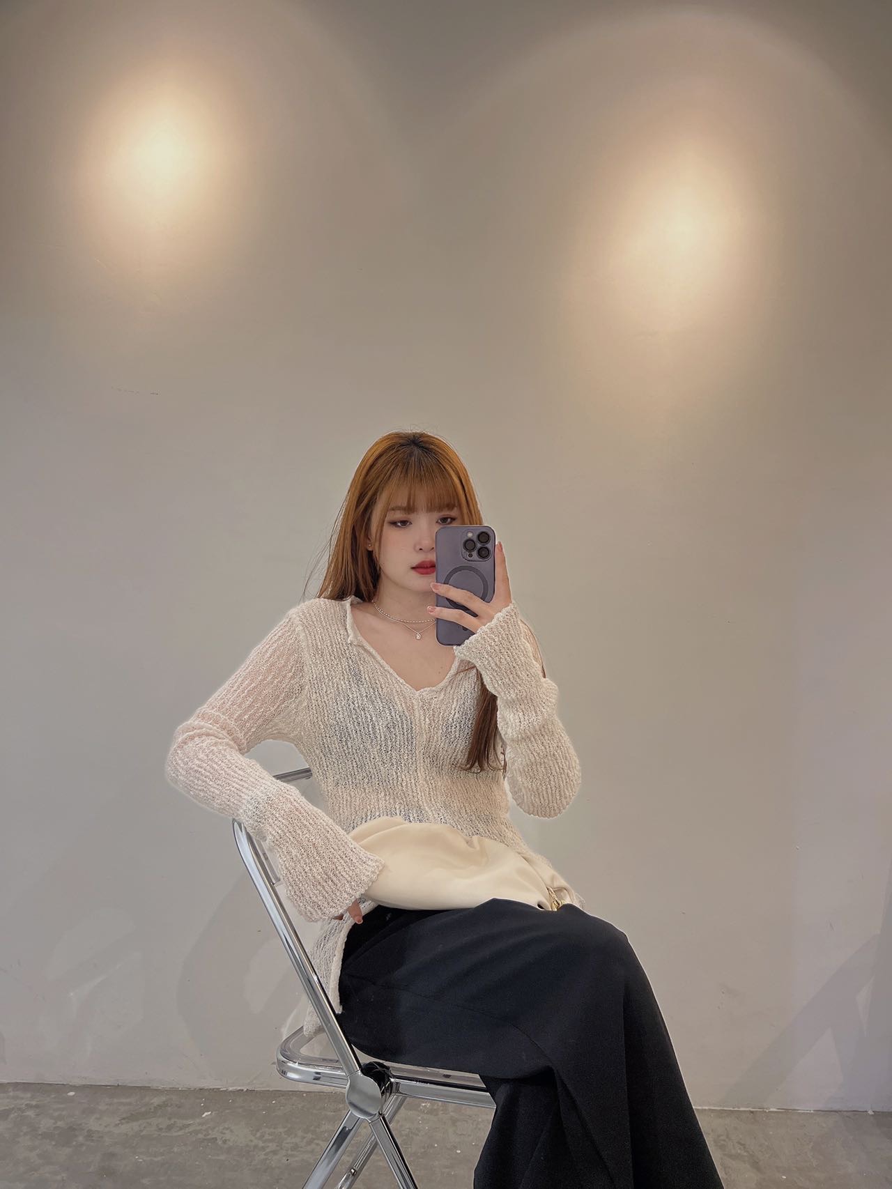 Ninestudio.9 | 针织开叉长版上衣 