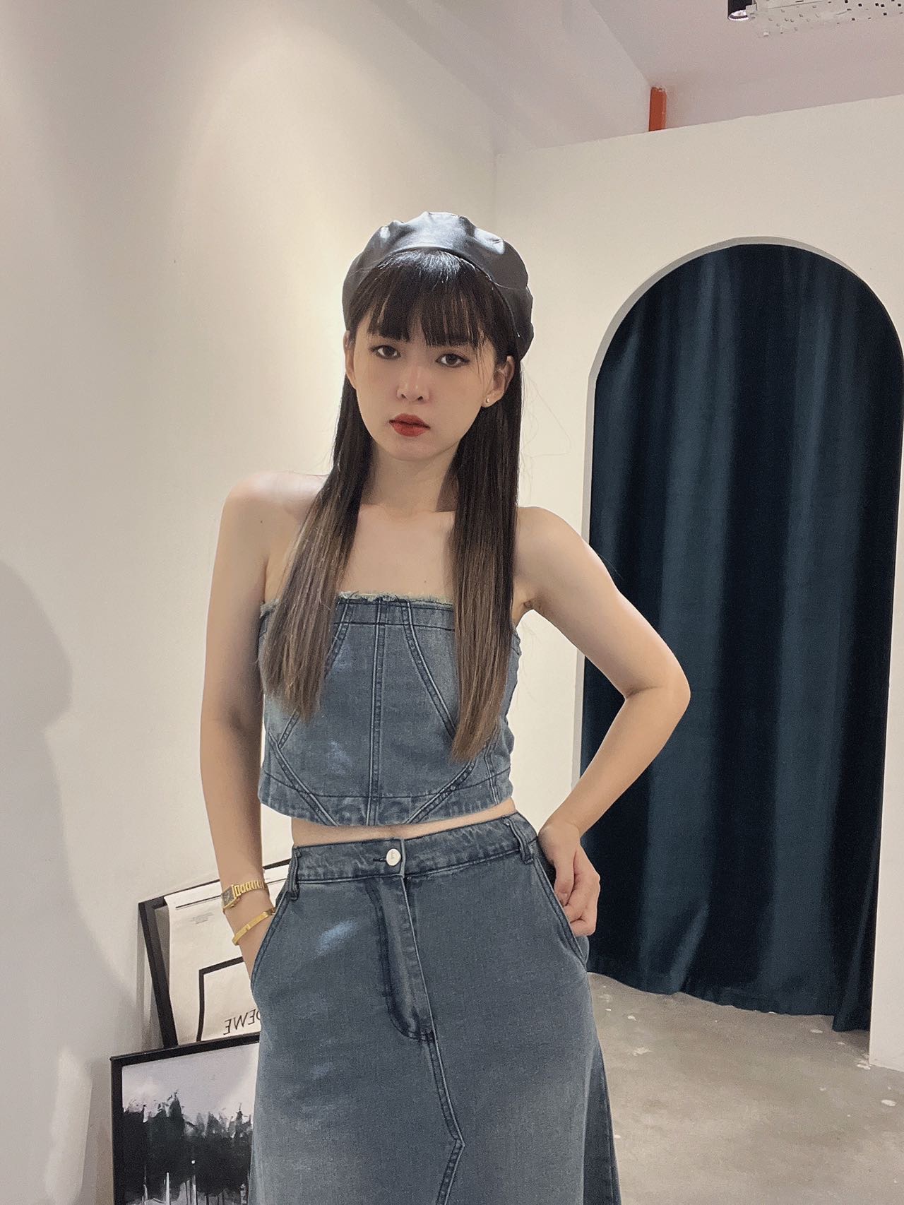 牛仔半身裙 | Ninestudio.9