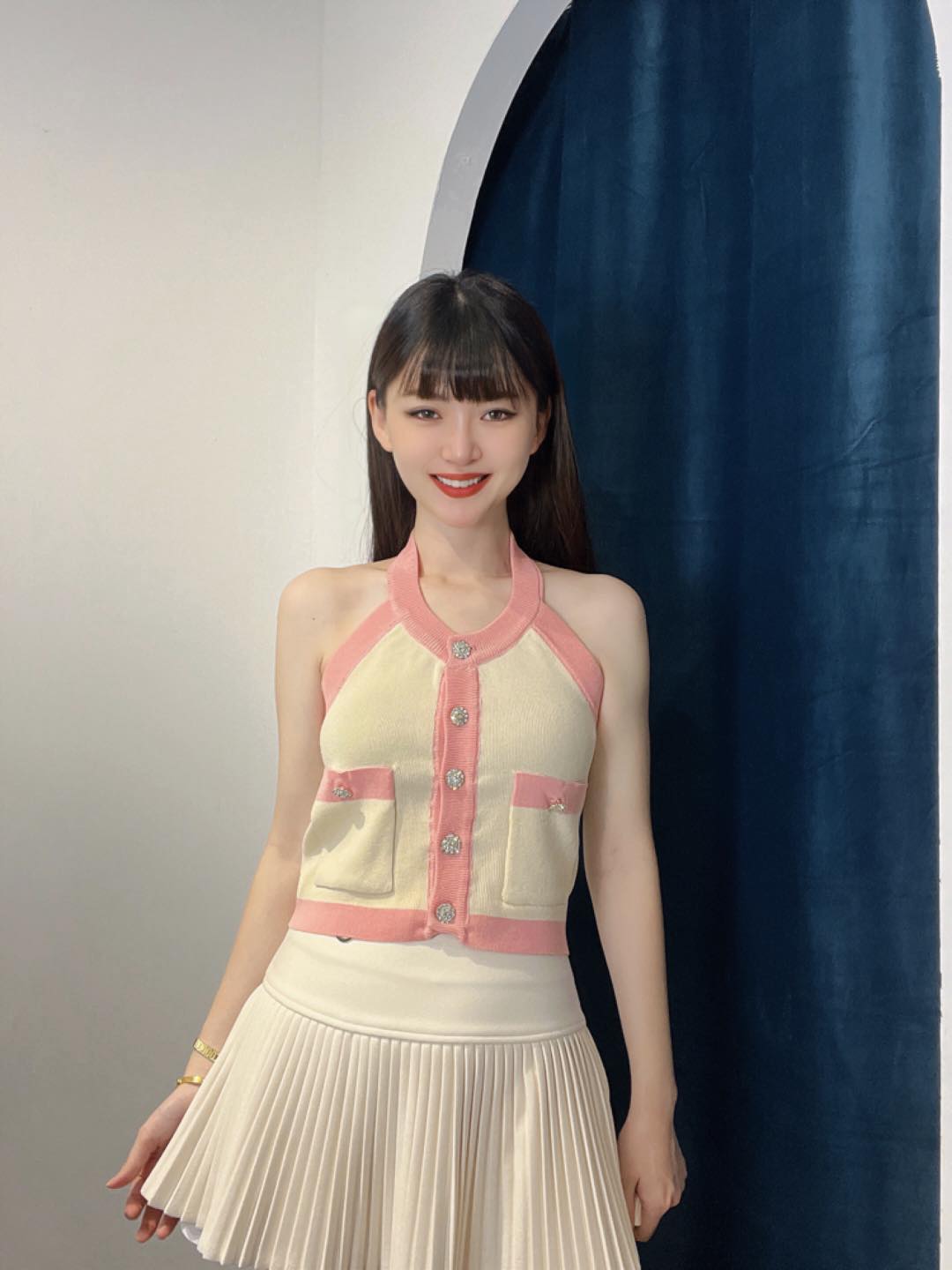 甜美挂脖针织背心 | Ninestudio.9