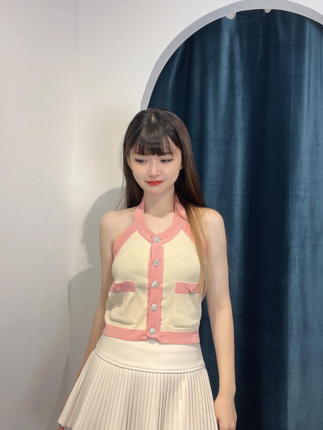甜美挂脖针织背心 | Ninestudio.9