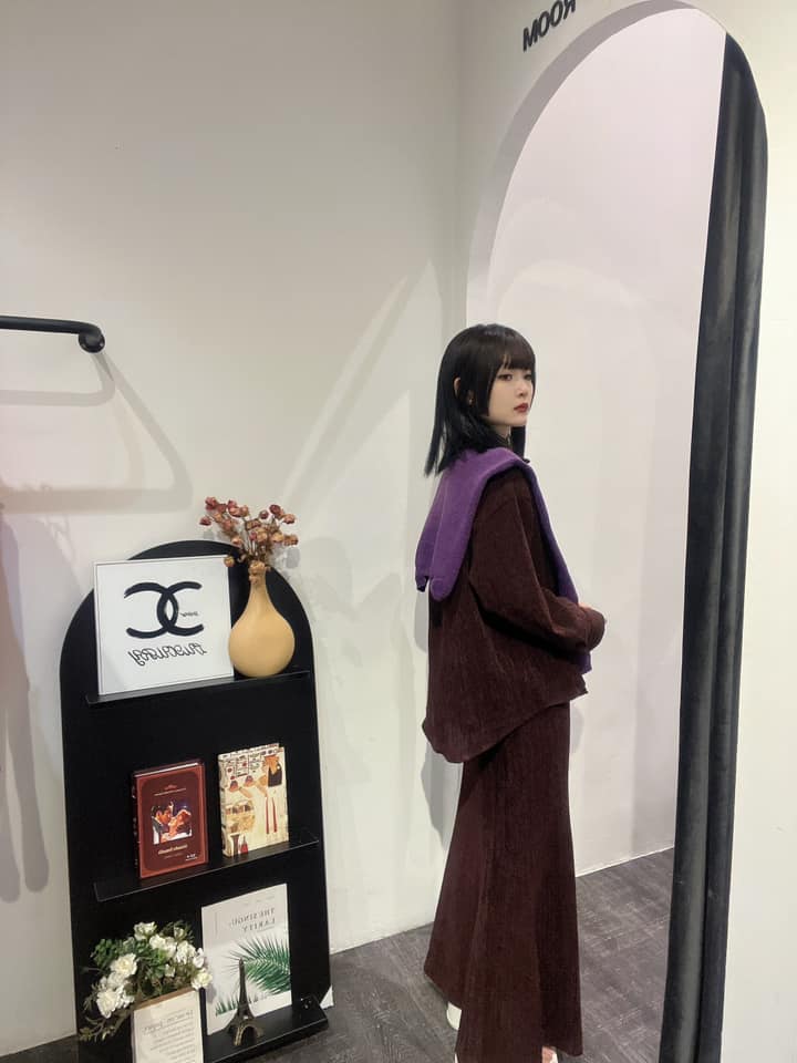 针织披肩宽松长袖上衣加长裙两件套 | Ninestudio.9