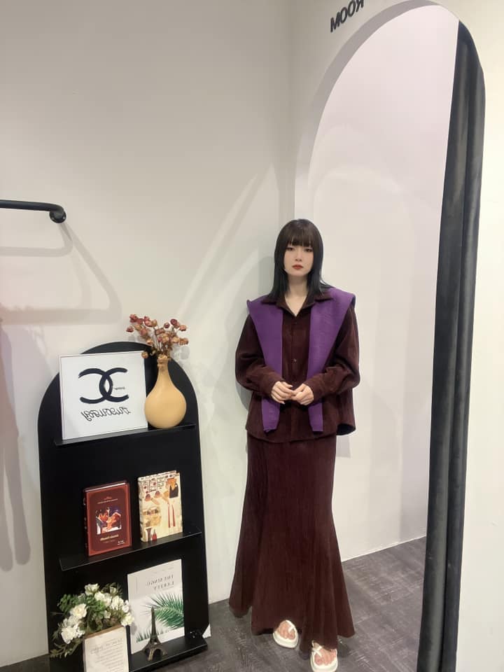 针织披肩宽松长袖上衣加长裙两件套 | Ninestudio.9