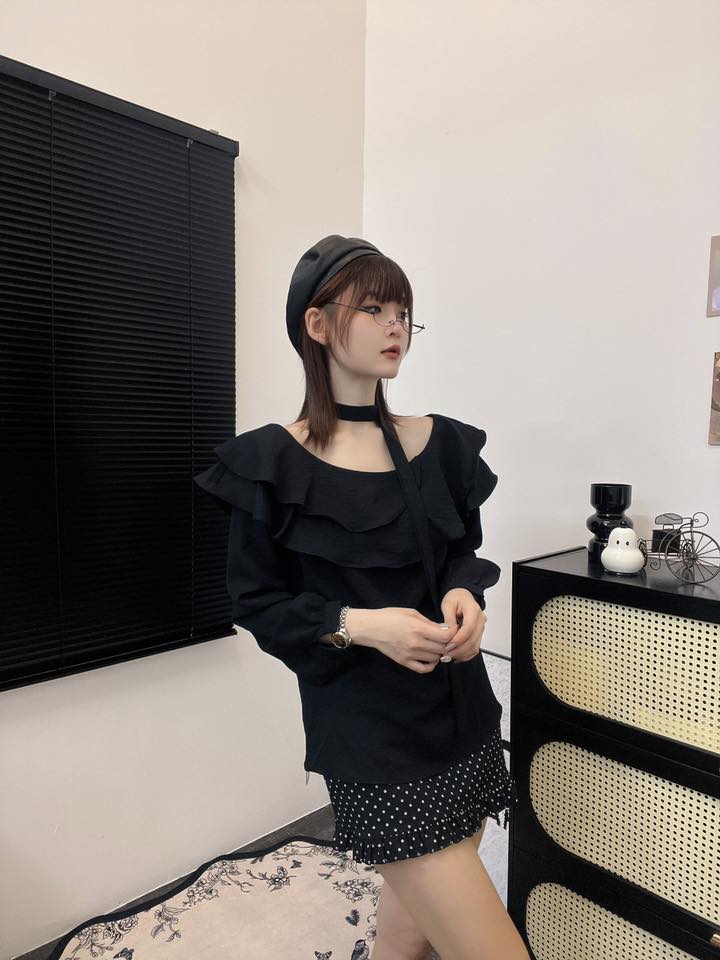 甜美系荷叶边上衣 | Ninestudio.9