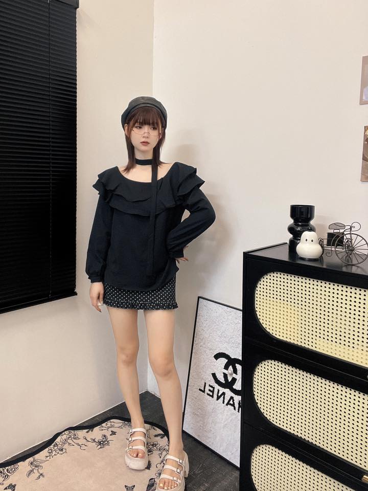 甜美系荷叶边上衣 | Ninestudio.9