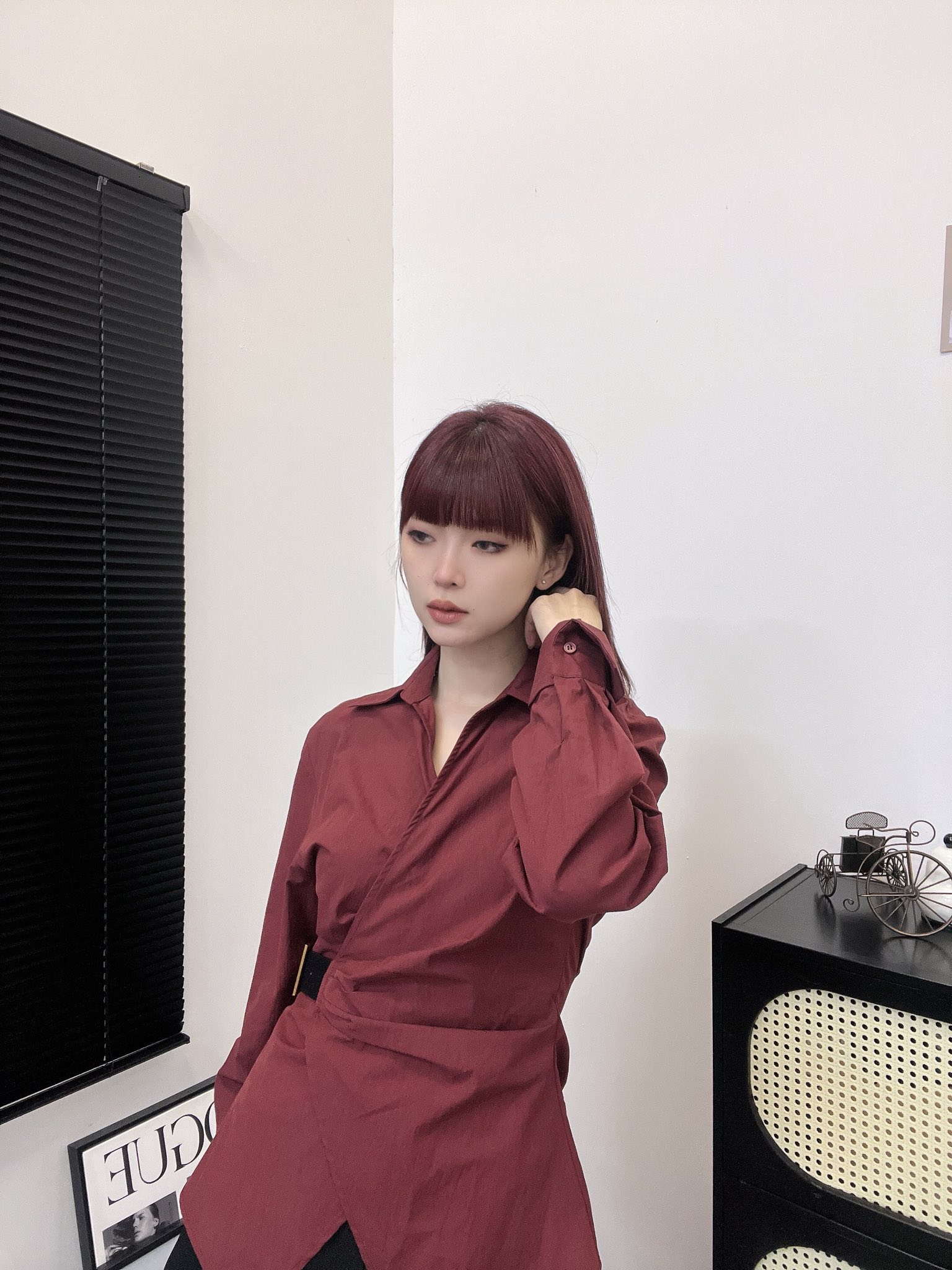 设计感皮带扣收腰衬衣 | Ninestudio.9