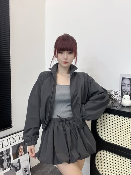 百搭宽松夹克+花苞短裙 | Ninestudio.9